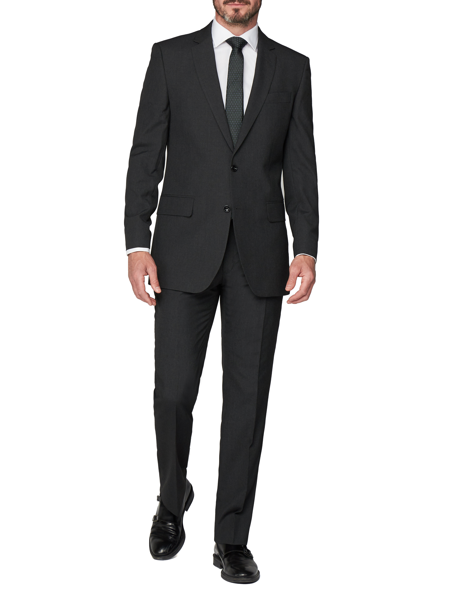 ALEX SILVER LABEL SINGLE BREASTED TWO BUTTON CHARCOAL SUIT - Two Piece ...