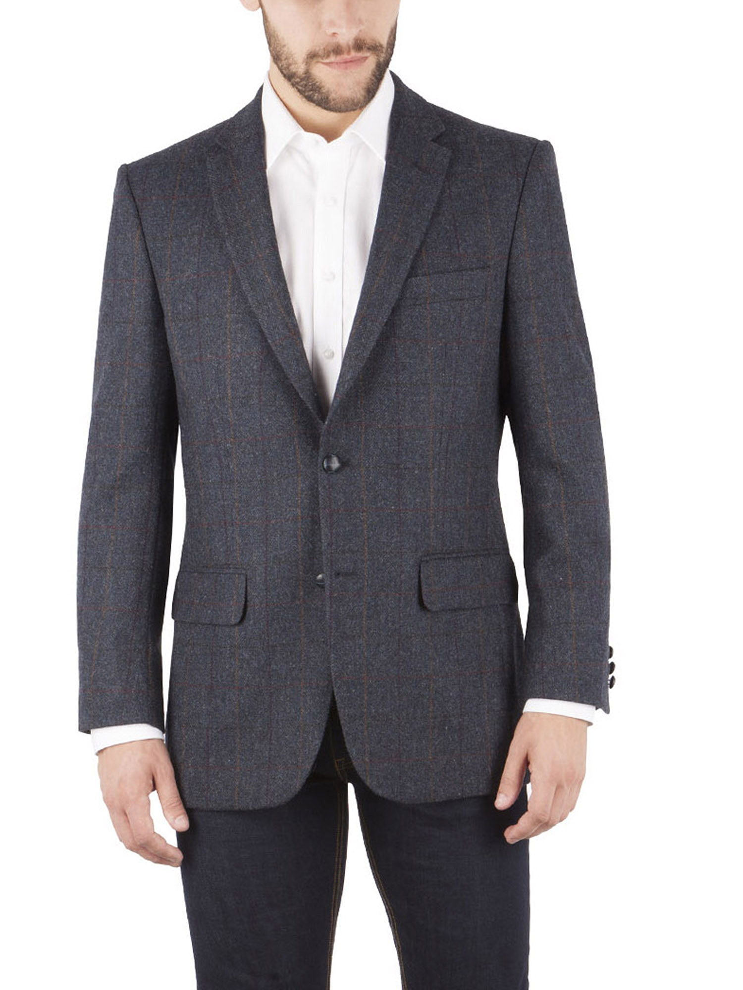 Navy Check Jacket - Sports Jacket - Alexandre London