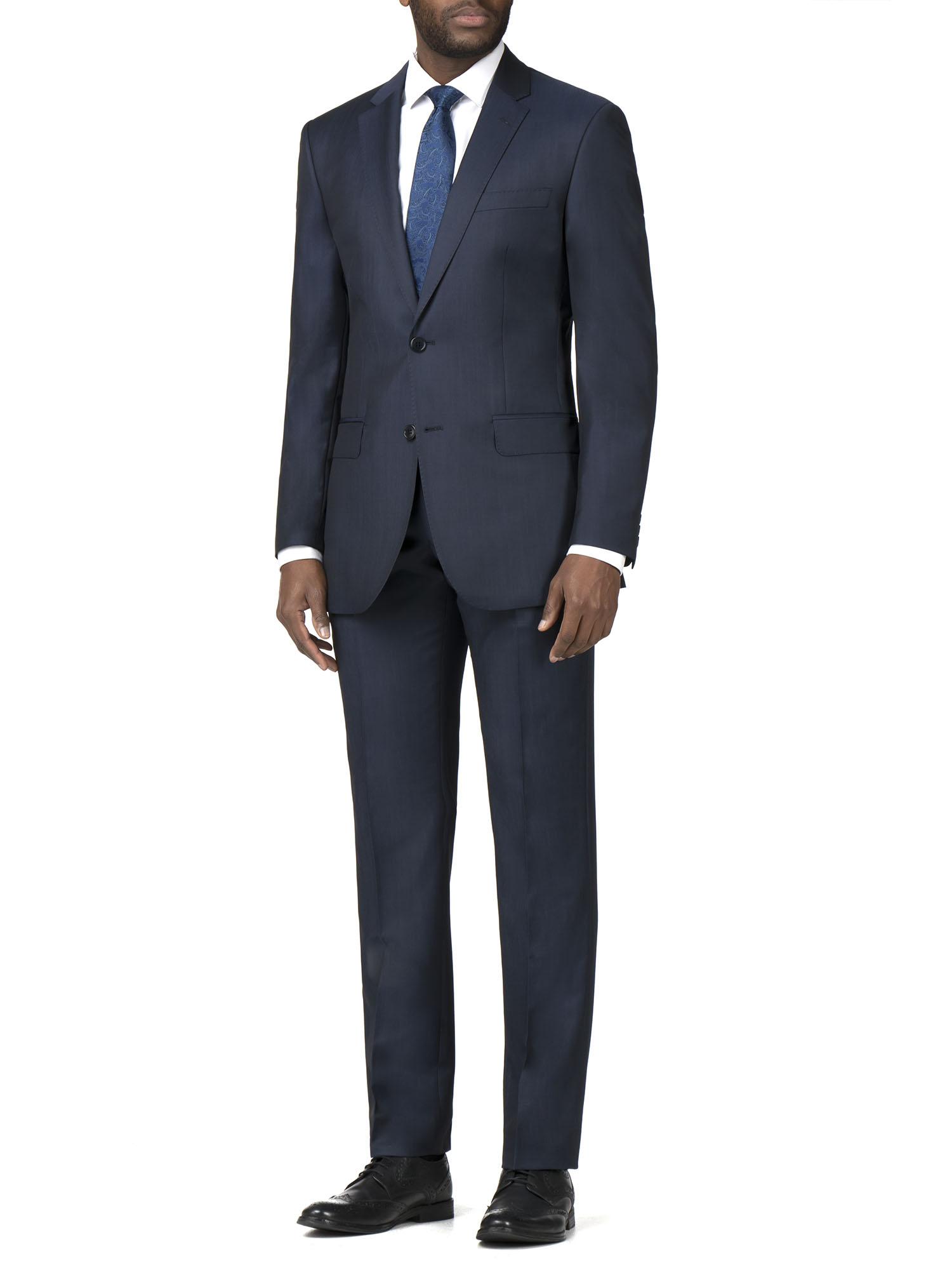 Airforce Blue Twill Tailored Fit Suit - Two Piece Suits - Alexandre London