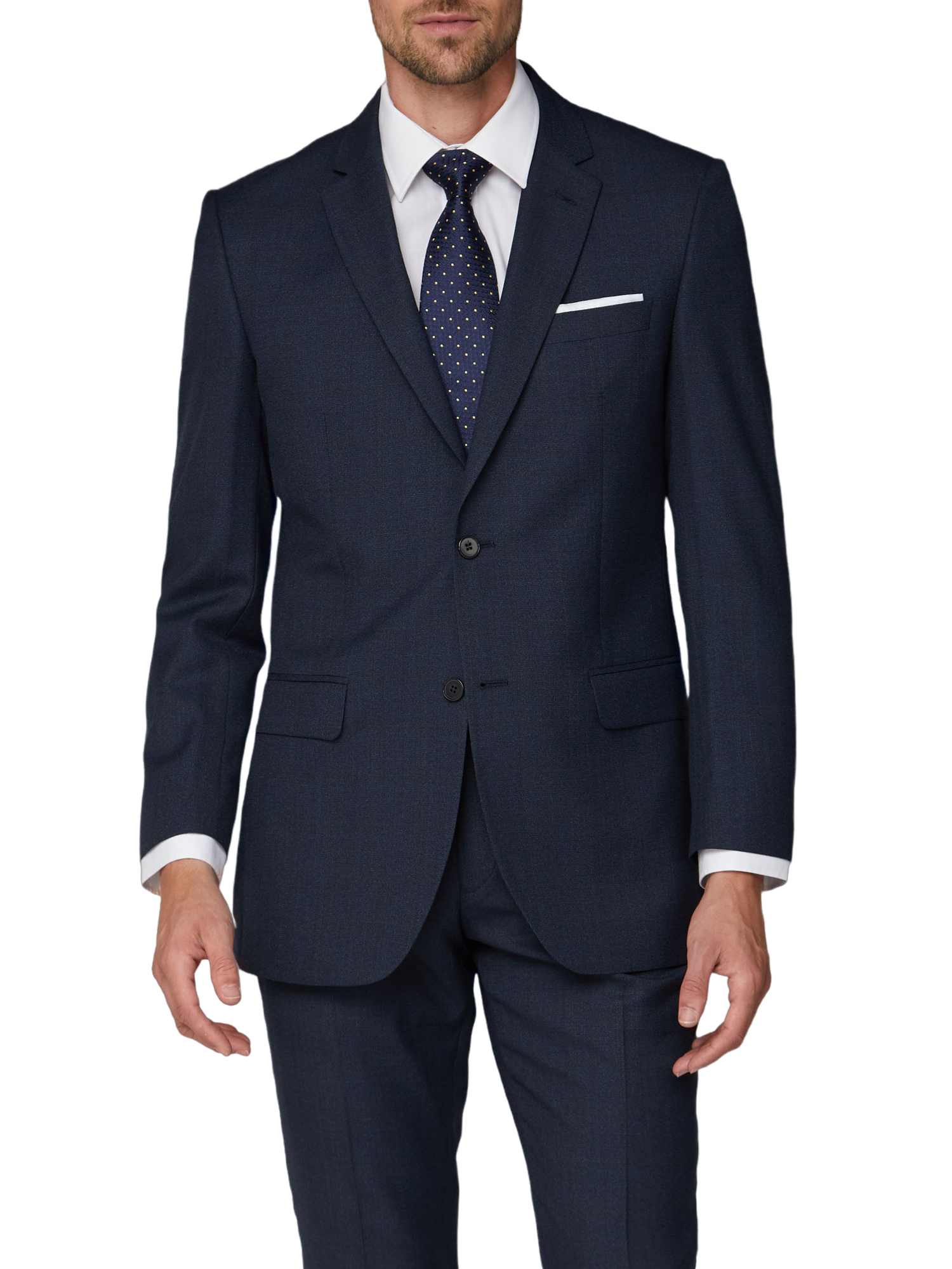 Dark Navy Brown Check Regular Fit Suit - Two Piece Suits - Alexandre London