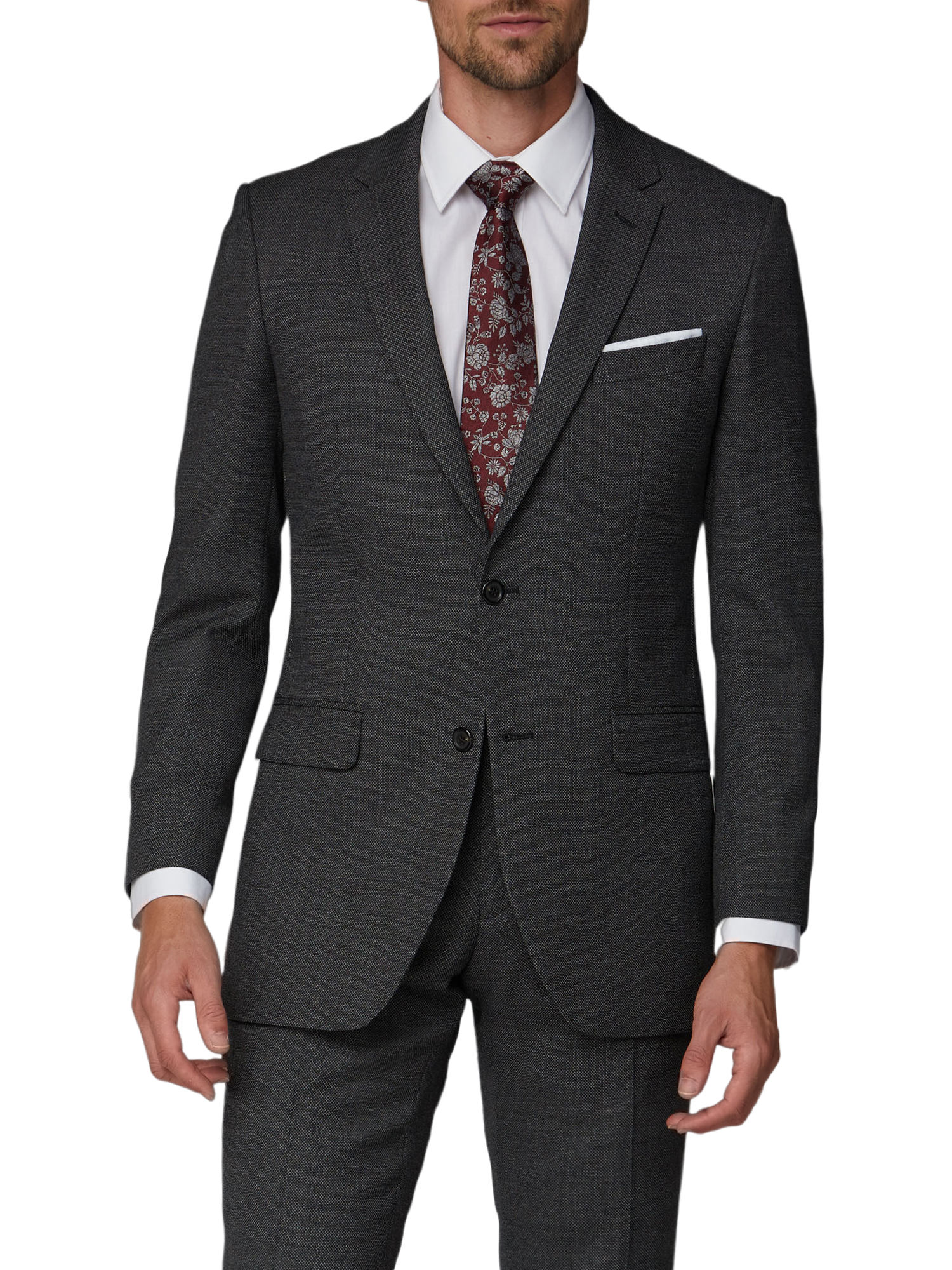 Charcoal Pick and Pick Regular Fit Suit - Two Piece Suits - Alexandre ...